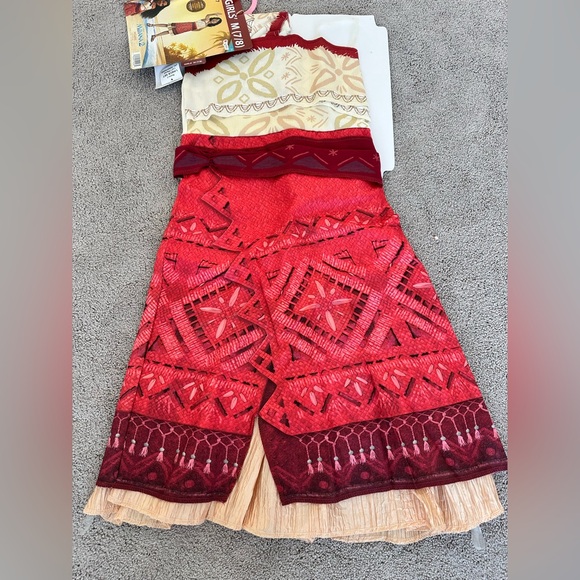 Disney Moana 2 Red and Cream Dress - Picture 2 of 8